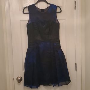 Sheer Faux Leather Cocktail Dress